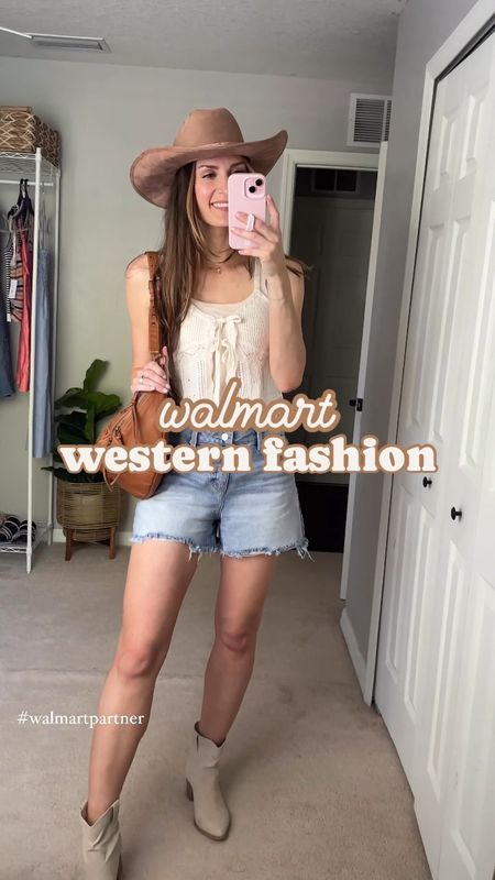 Walmart Western fashion finds!! 🤠
Country concert fashion inspo
#walmartpartner @walmart #IYWYK #walmartfashion #walmart #getthelookforless

**sizing:
Crochet vest: small, fits tts
cream tank: small, fits tts
Denim shorts: 4, I sized up one
boots: 8.5, fit tts
White button up dress: xs, fits tts
Denim vest: small, fits tts
striped linen dress: xs, fits tts 



#LTKFindsUnder50 #LTKxWalmart #LTKVideo
