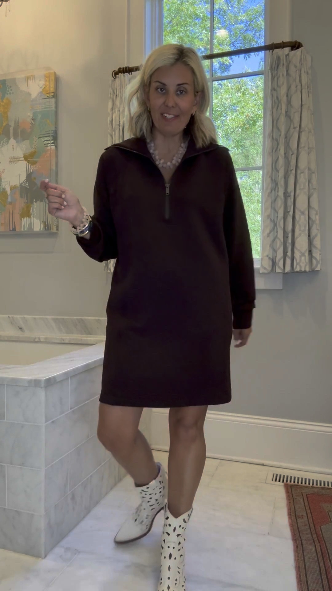 Let’s talk about a dress that can be totally dressed up for the office, classroom, travel day or just a mom out running errands. You need this dress! 

#LTKOver40 #LTKdayinmylife #LTKmomlife