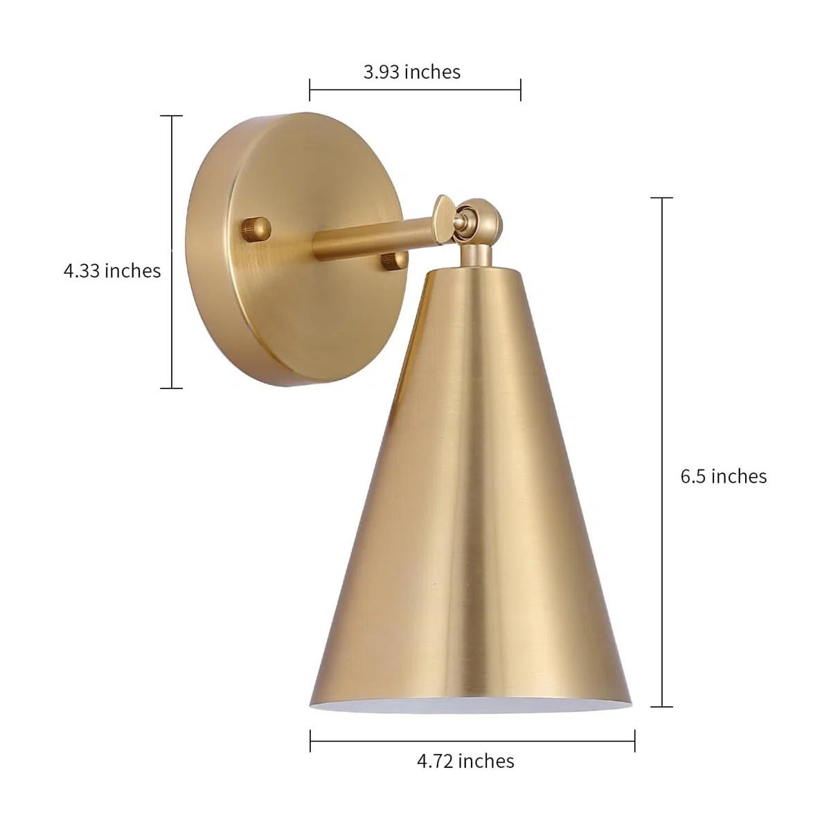 2-Pack Modern Gold Brass Wall Sconces - Metal Shade Indoor Swing Arm Wall Mount Lamps for Bedroom... | Wayfair North America