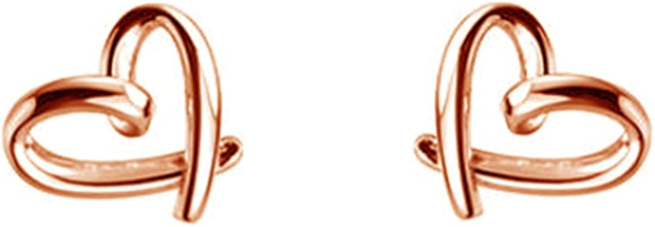Minimalist Heart Sterling Silver Earrings for Women Girls Teens Charm Hollow Love Hearted Stud Ti... | Amazon (US)