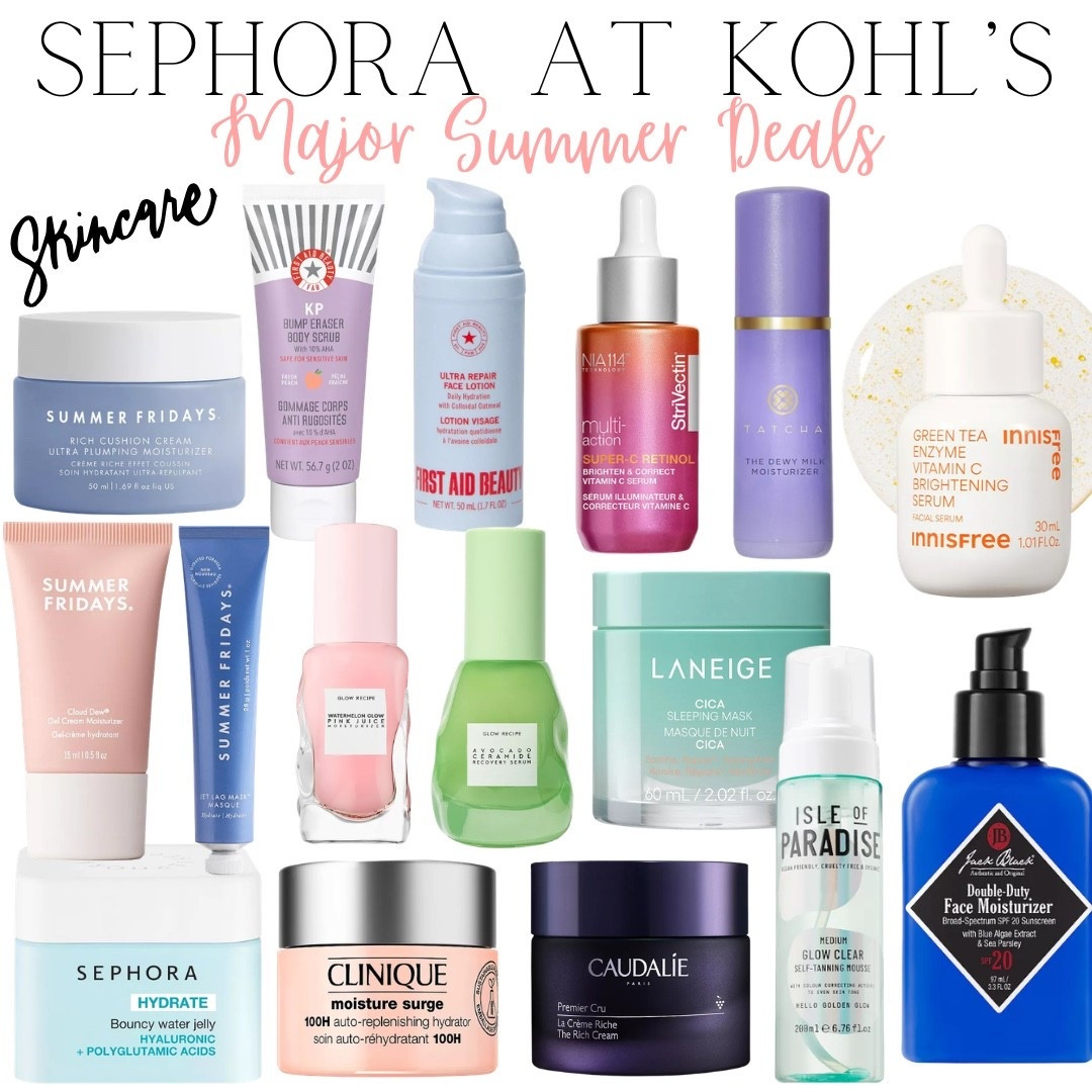 Skincare lovers, this one's for you ✨🧴 The Sephora at Kohl's Major Summer Deals Event is the perfect time to stock up on your skincare staples and discover a few new favorites. We've rounded up some of the skincare finds worth shopping during the event! Don't wait too long, these deals won't last forever! Shop our picks below on our LTK. @kohls @Sephora  #kohls #kohlspartner #sephoraatkohls

#LTKselfcare #LTKSaleAlert #LTKBeauty