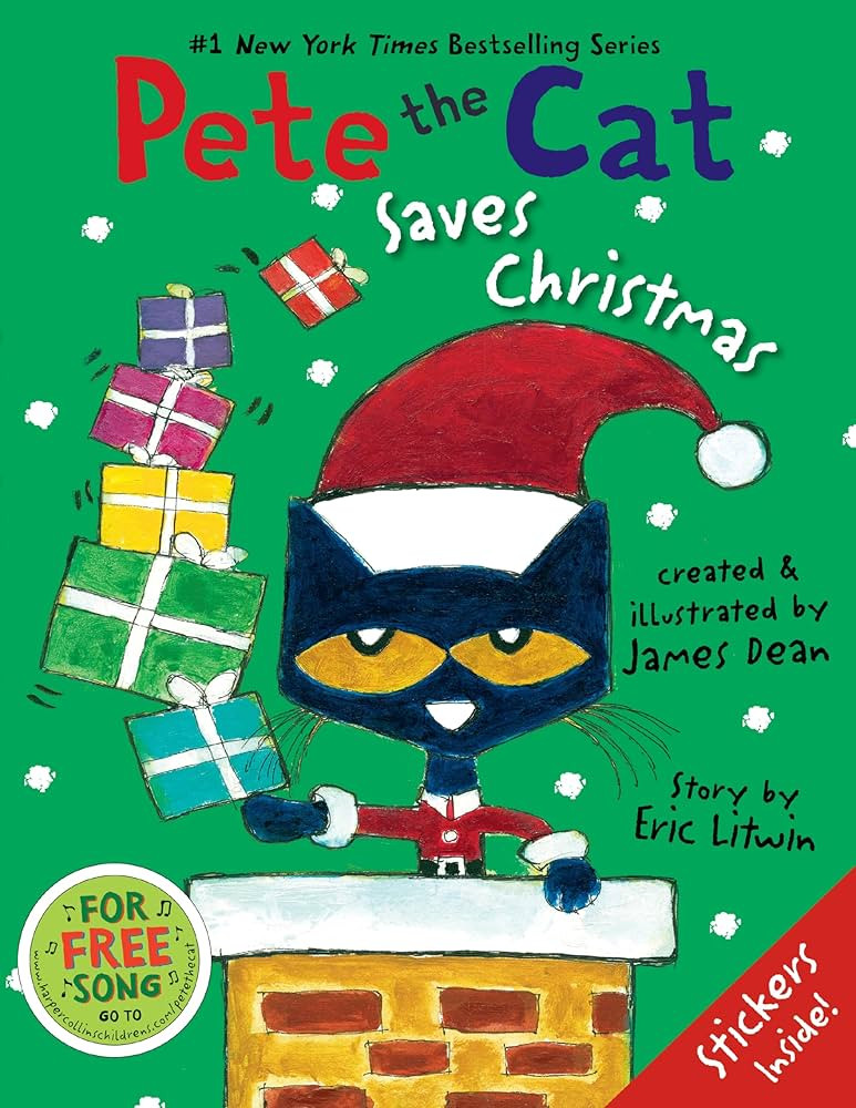 Pete the Cat Saves Christmas: Includes Sticker Sheet! A Christmas Holiday Book for Kids | Amazon (US)