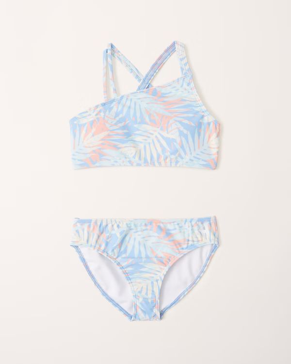 girls asymmetrical one-shoulder two-piece swimsuit | girls clearance | Abercrombie.com | Abercrombie & Fitch (US)