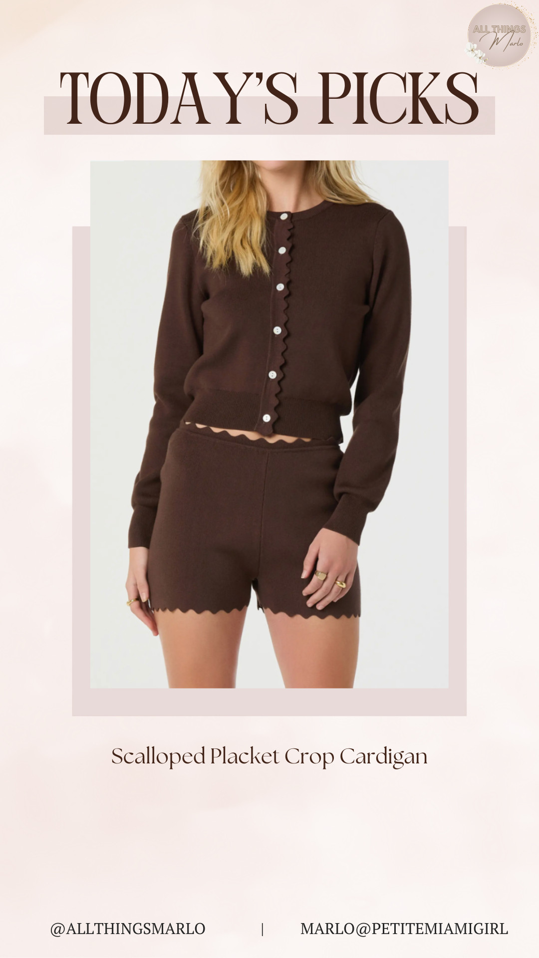 Scalloped Placket Crop Cardigan 

 #LTKSeasonal #LTKWorkwear #LTKTravel