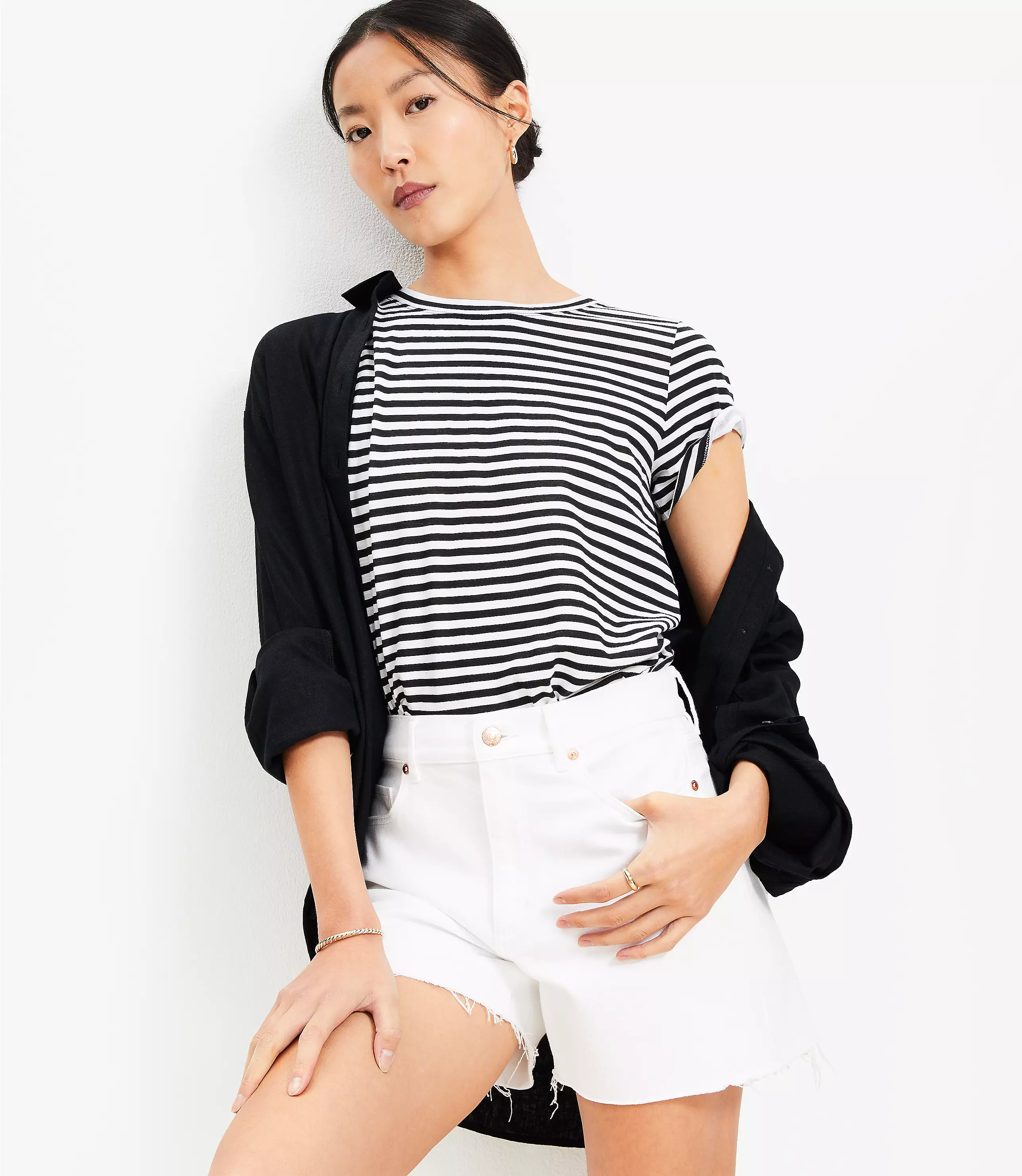 Striped Everyday Crew Tee | LOFT