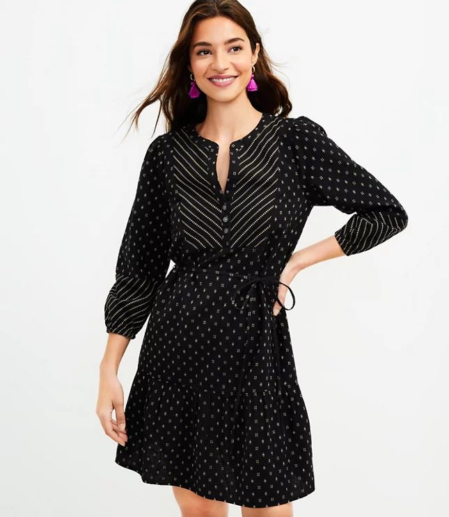 Clip Henley Flounce Shirtdress | LOFT