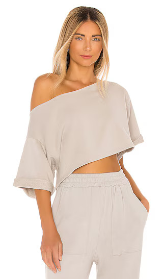 Cropped Off Shoulder Top in Sandstone | Revolve Clothing (Global)