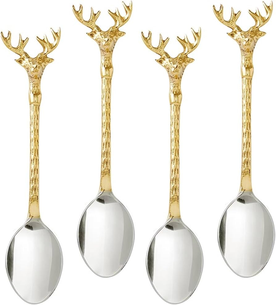 Santa Barbara Design Studio Holiday Charcuterie Accessories Mini Serving Spoons, Set of 4, Gold/S... | Amazon (US)