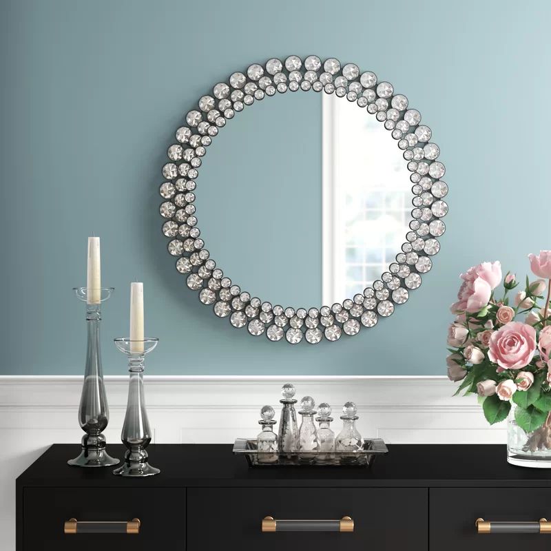 Wykoff Round Jeweled Accent Mirror | Wayfair Professional