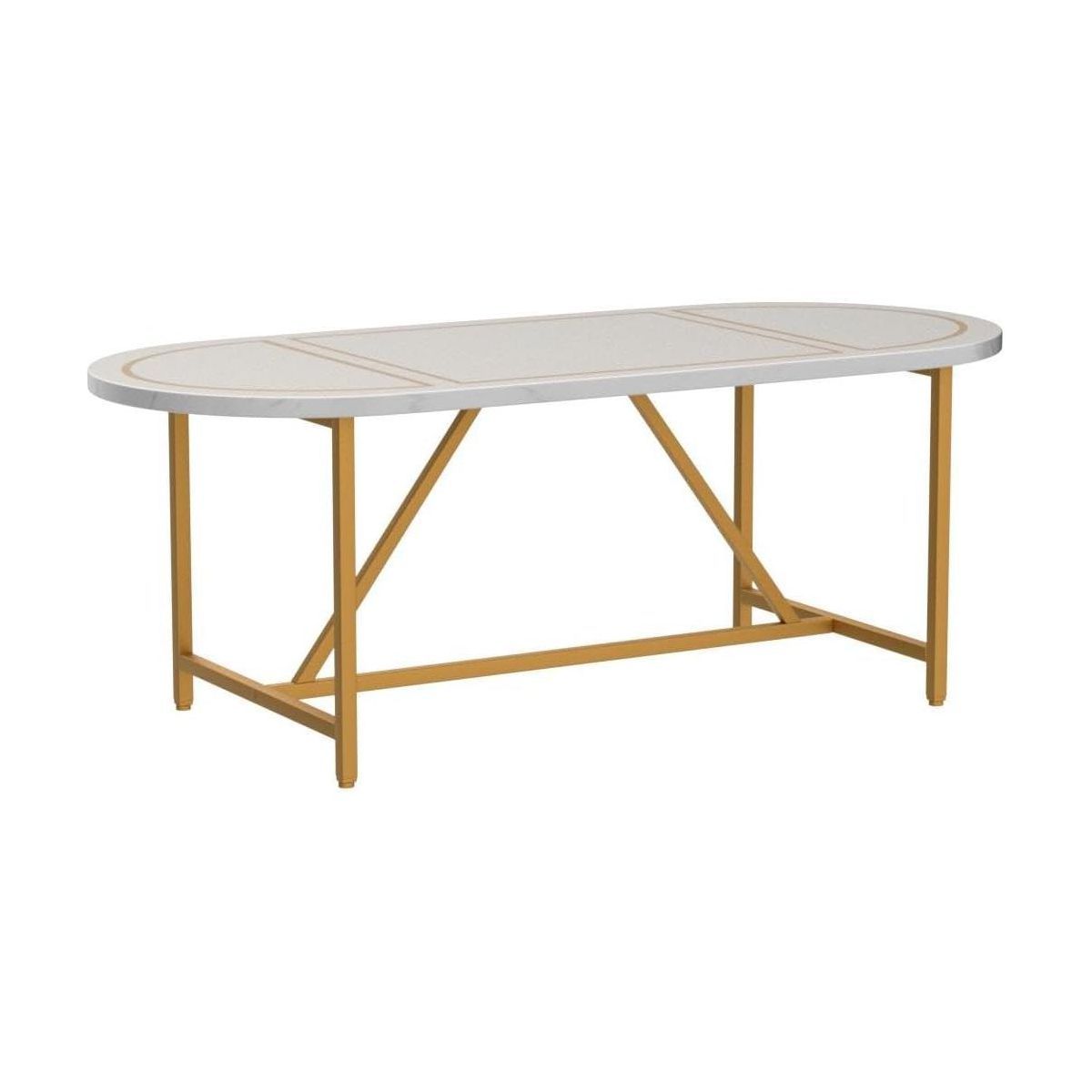 Tribesigns 6FT Dining Table, Oval Shaped Conference Table for Home Office Meeting Room | Target