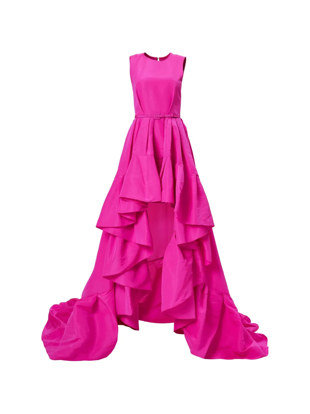 Carolina Herrera ruffle-hem high-low gown - Pink | Farfetch Global