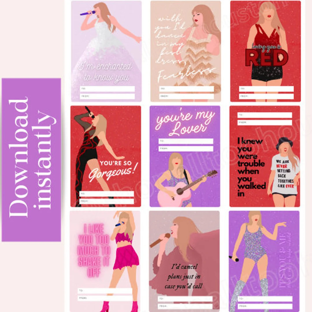 Swiftie Valentine's Day Cards - Eras Valentine's Day | Etsy (US)