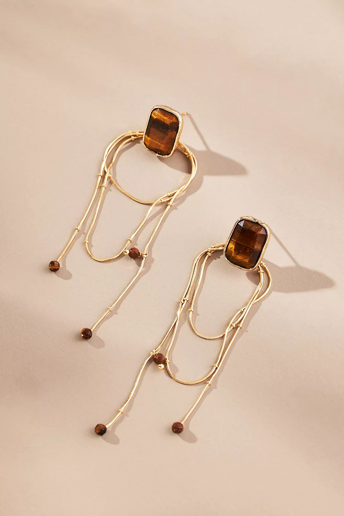 Stone Looped Chain Drop Earrings | Anthropologie (US)