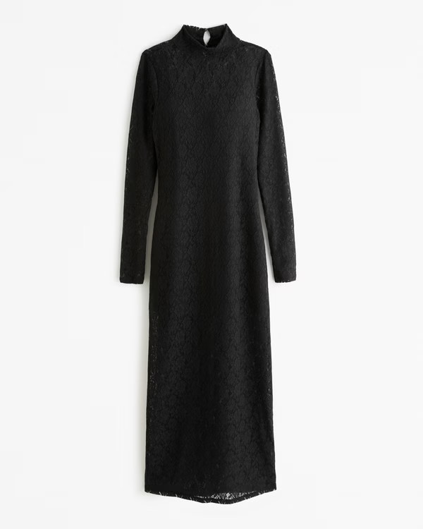 Long-Sleeve Mesh Maxi Dress | Abercrombie & Fitch (US)