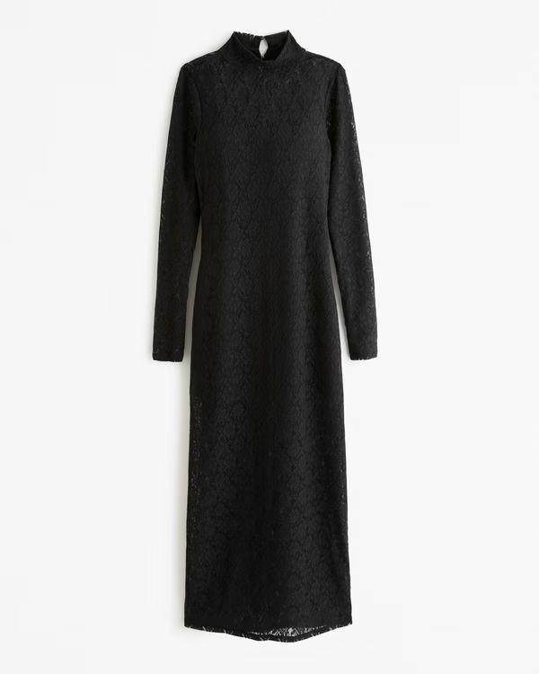 Women's Long-Sleeve Lace Maxi Dress | Women's Clearance | Abercrombie.com | Abercrombie & Fitch (US)