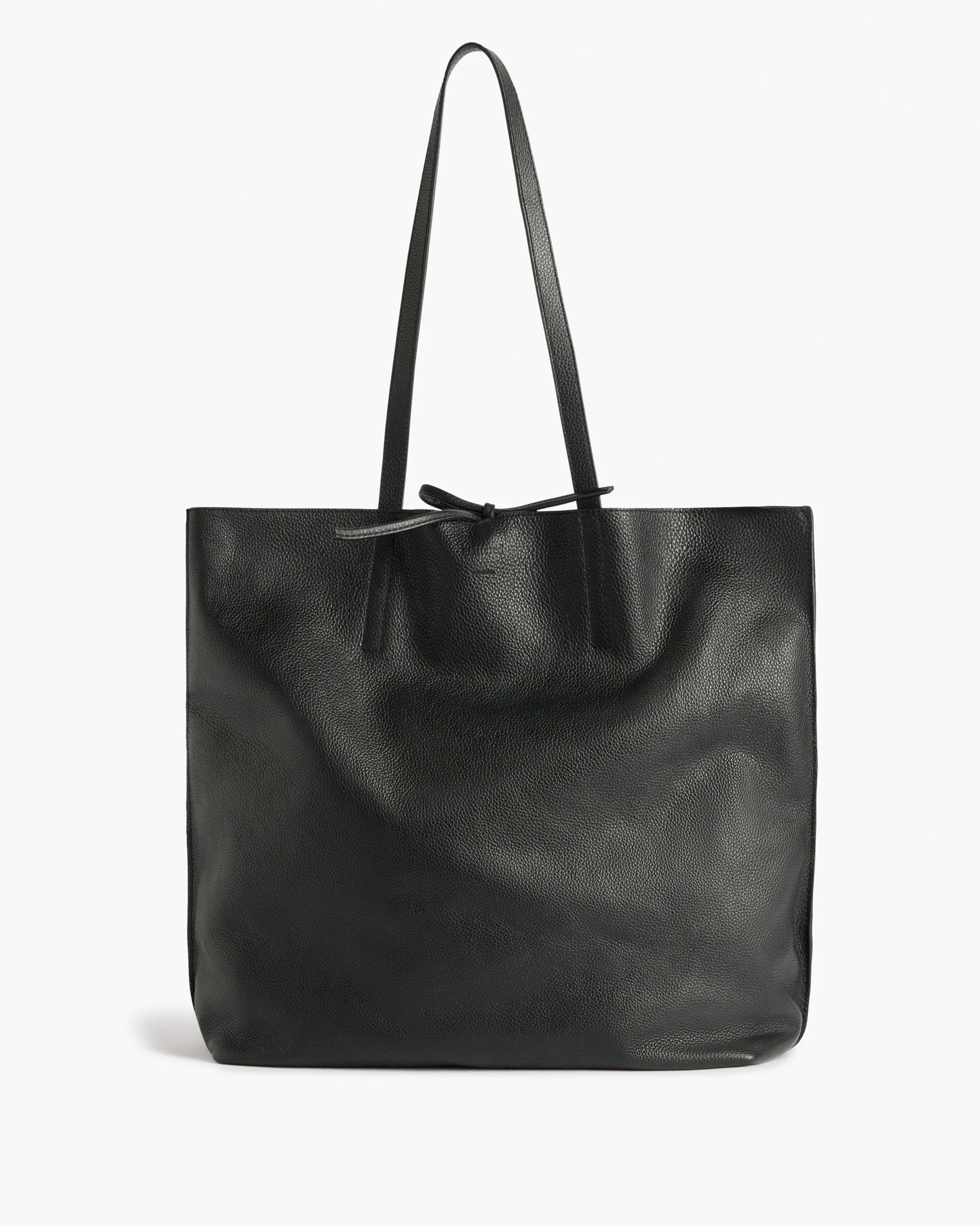 Kayla Tote bag Grained Leather Black Bag | Flattered