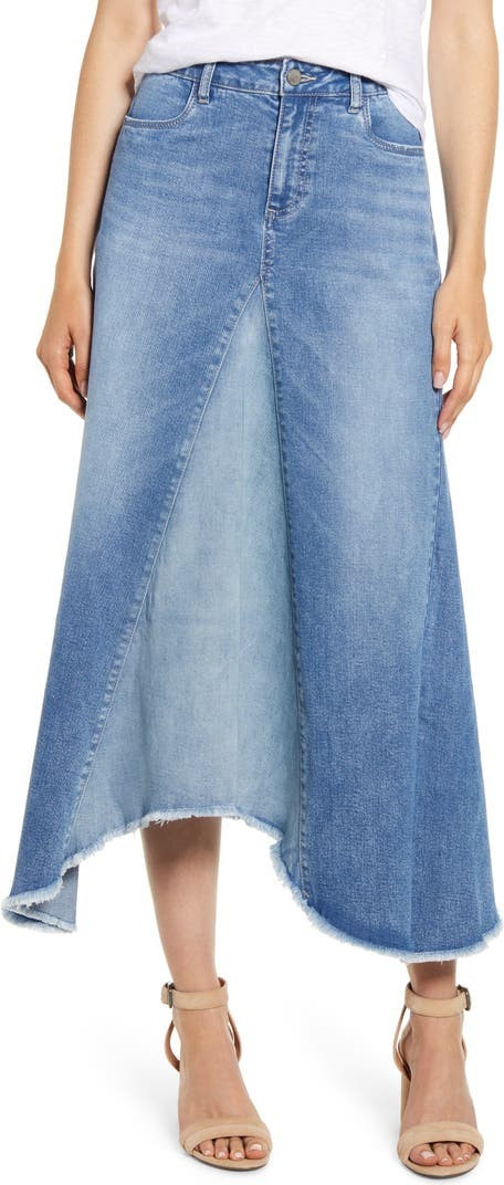 Pieced Denim Midi Skirt | Nordstrom