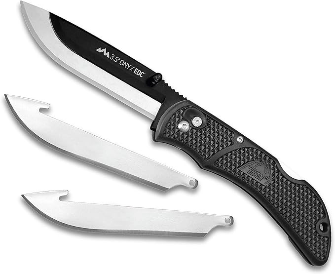 Outdoor Edge 3.5" Onyx EDC - Replaceable Blade Folding Pocket Knife with Pocket Clip, (Black, 3 B... | Amazon (US)
