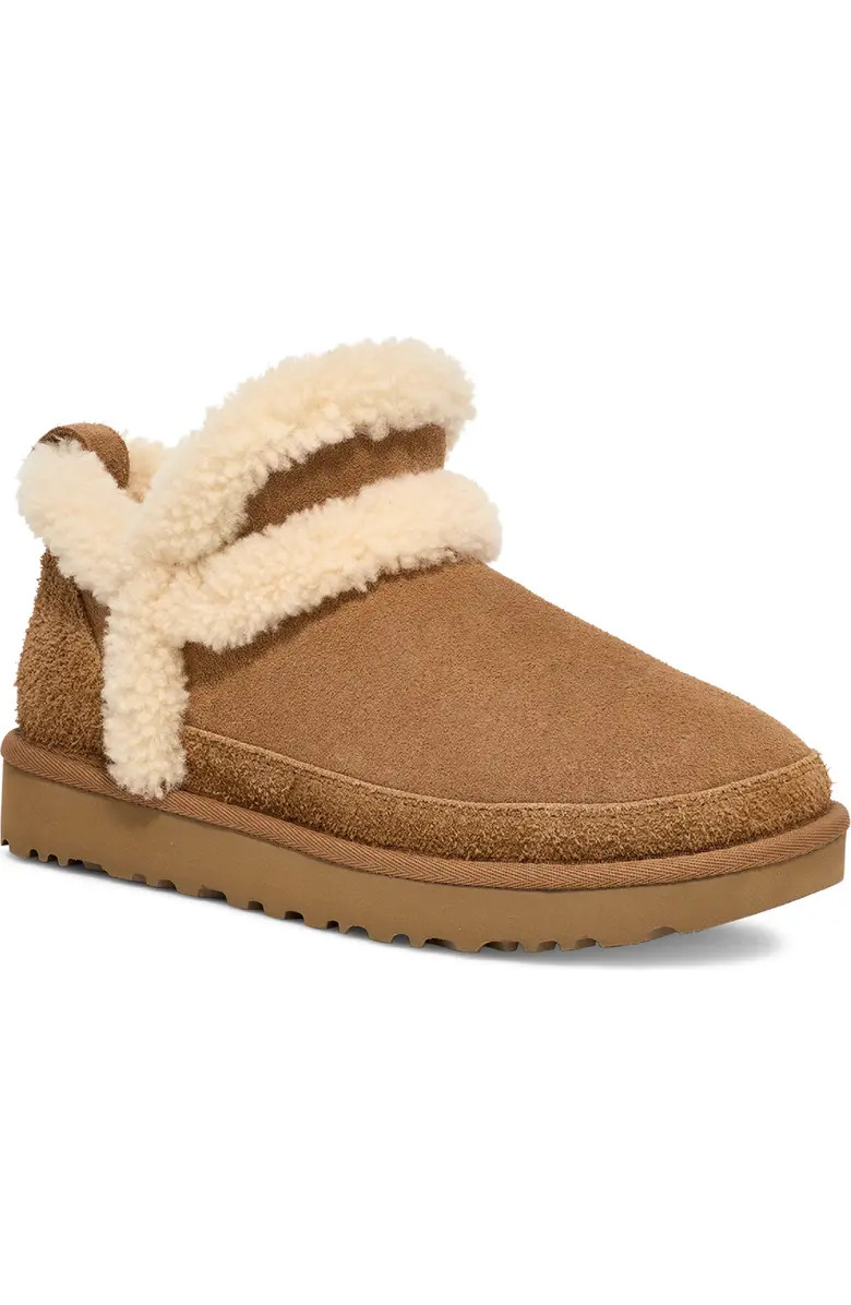 UGG® Classic Ultra Mini Spillseam Genuine Shearling Bootie (Women) | Nordstrom | Nordstrom