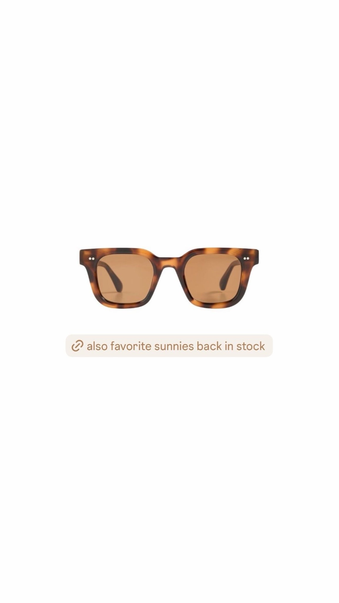 finally restocked one of my all-time favorite pairs of sunglasses 🤎 these chimi 04s are the perfect everyday pair with a classic shape that works with everything. i love the tortoise frame and warm lenses—they instantly make any outfit feel a little more polished. so happy they’re finally back in stock!

#LTKSeasonal