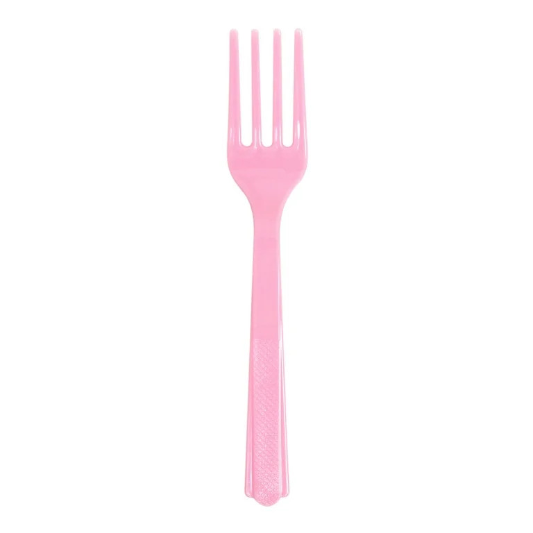 Plastic Disposable Forks, Light Pink, 24 Pieces, by Way To Celebrate - Walmart.com | Walmart (US)