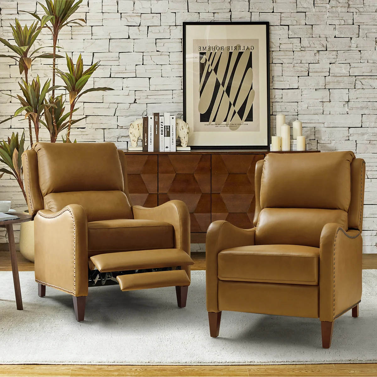 Beecher 28.75" Wide Leather Club Recliner (Set of 2) | Wayfair North America