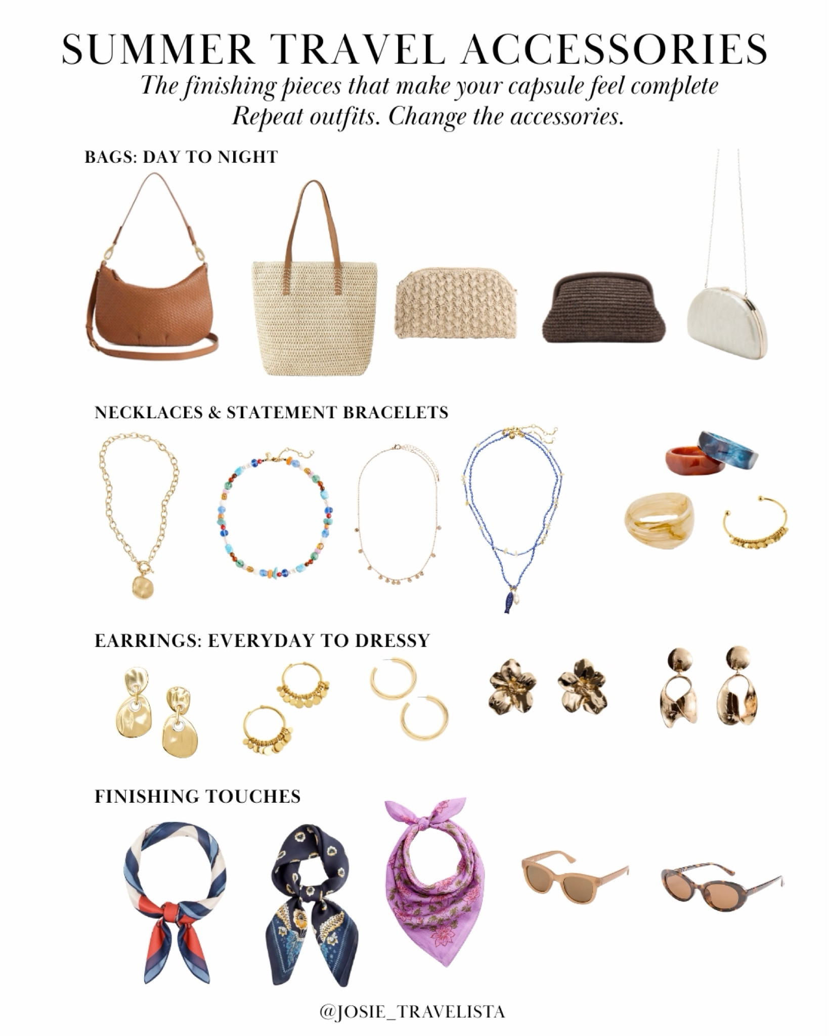Summer travel accessories for Europe

Accessories are what make your outfits feel different.

Same dress, different look.

• bags
• jewelry
• scarves

Versatile accessories that elevate outfits and add variety to your Europe summer travel wardrobe without overpacking.

#LTKTravel #LTKOver40
