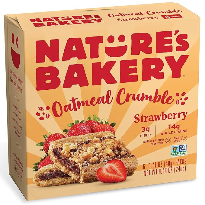 Nature's Bakery Oatmeal Crumble Strawberry Bars, 1.41 Oz, 6 Ct | Amazon (US)