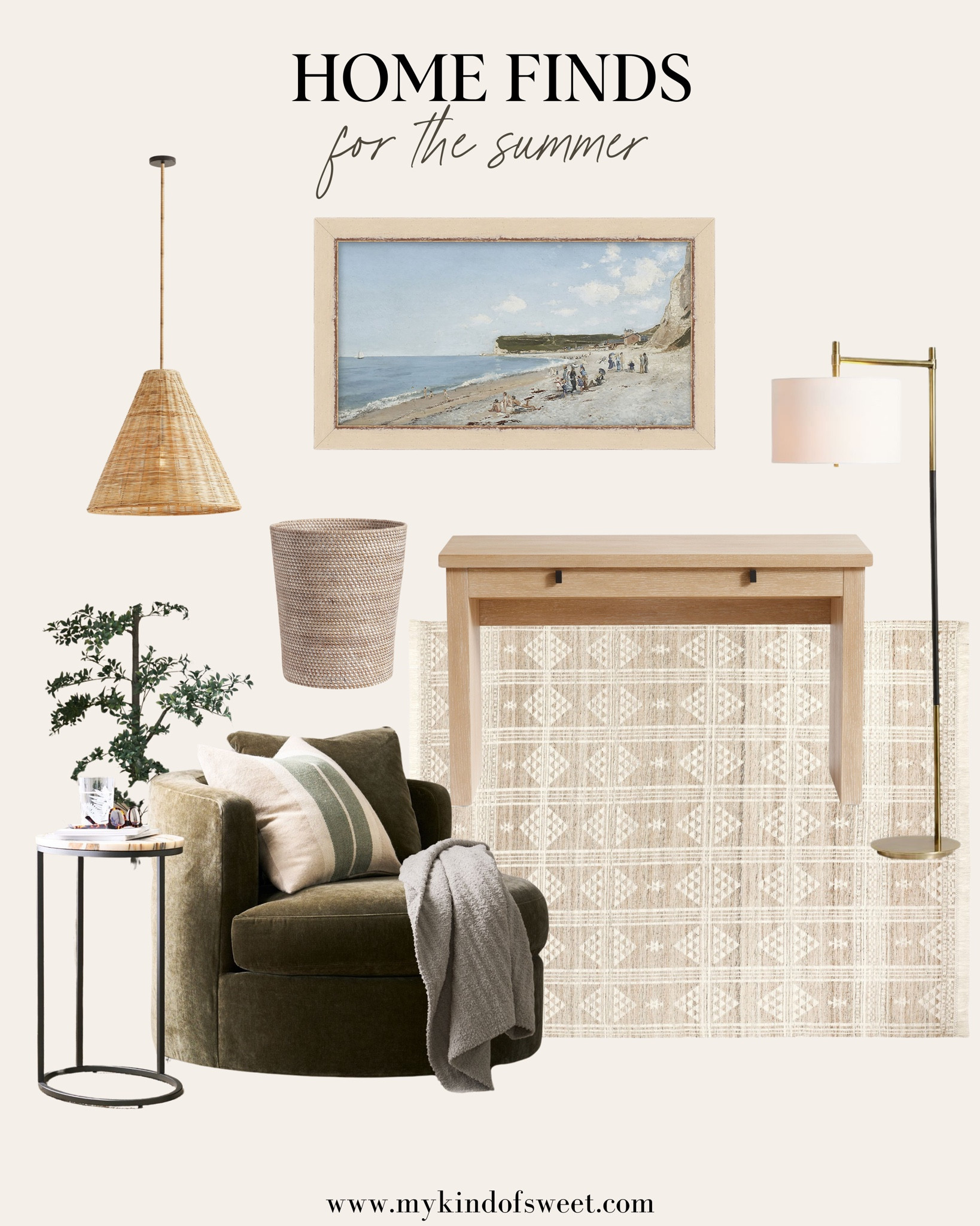 I love these home finds from Pottery Barn for the summer. The green swivel chair is a perfect accent to any living space. 

#LTKHome #LTKStyleTip