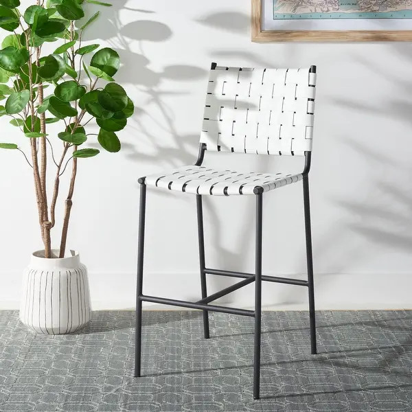 SAFAVIEH Olenna Woven Counter Stool - 20" W x 22" D x 40" H | Bed Bath & Beyond