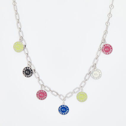 Silver Tone Logo Fun Charm Necklace | TK Maxx