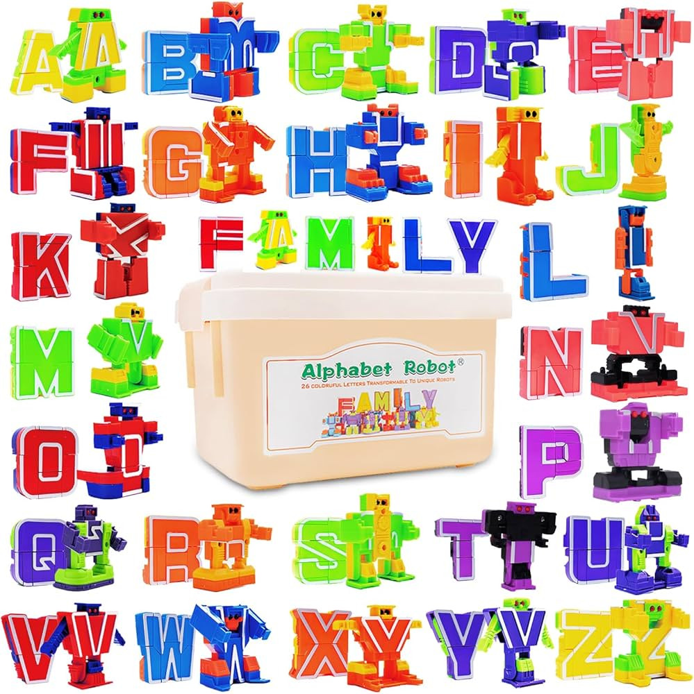26 Pieces Alphabet Robots for Kids Alphabet Learning Toys, Alphabots Transform Letters for Educat... | Amazon (US)