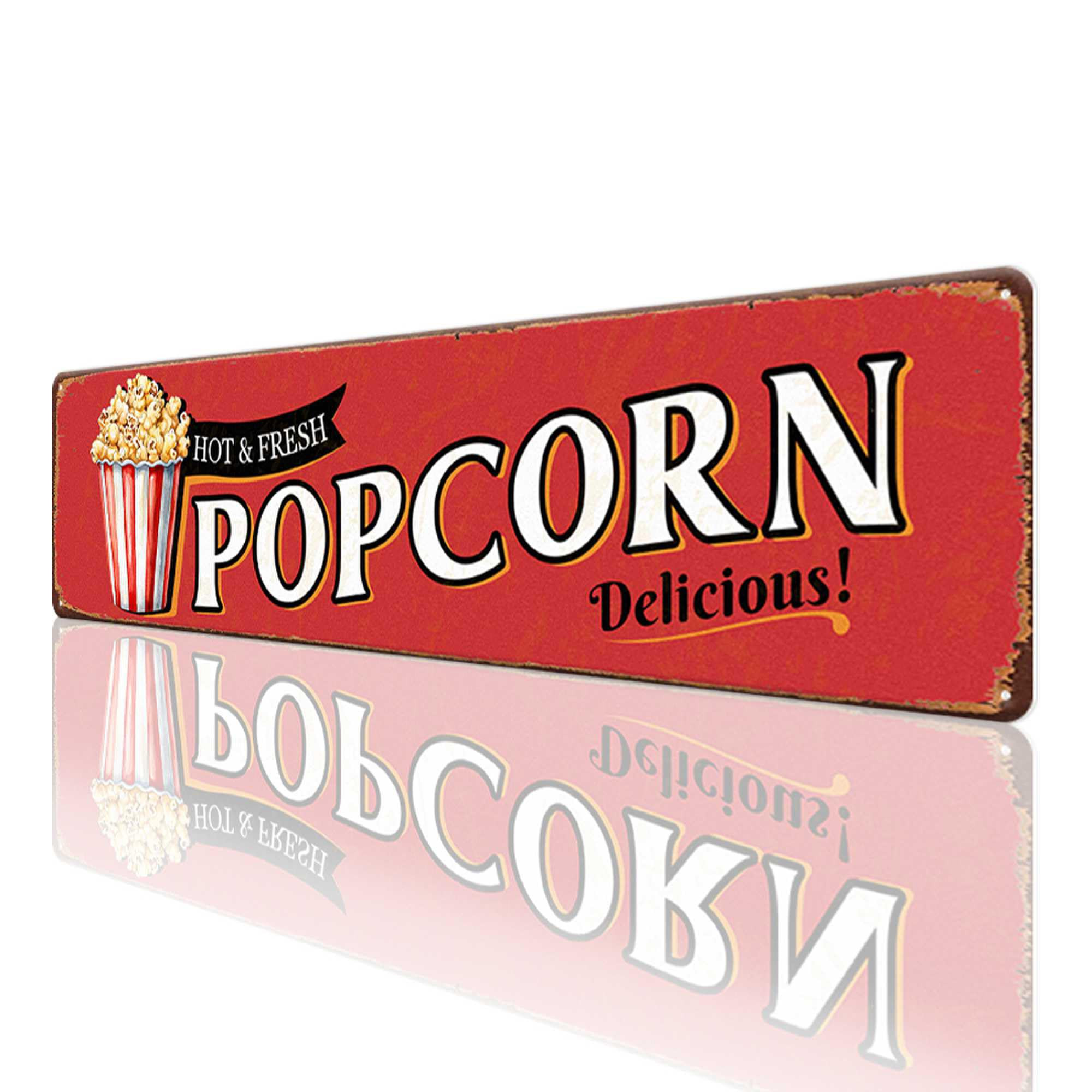 Popcorn Metal Tin Sign Vintage Art Poster Plaque Snack Bar Pub Cafe Kitchen Home Wall Decor Novel... | Amazon (US)