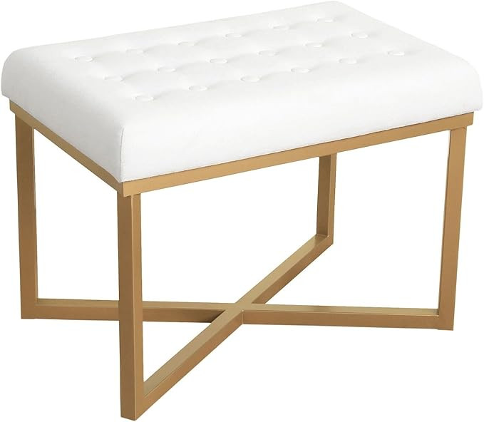 Homepop Home Decor | Upholstered Tufted Velvet Ottoman Bench | Ottoman Bench for Living Room & Be... | Amazon (US)