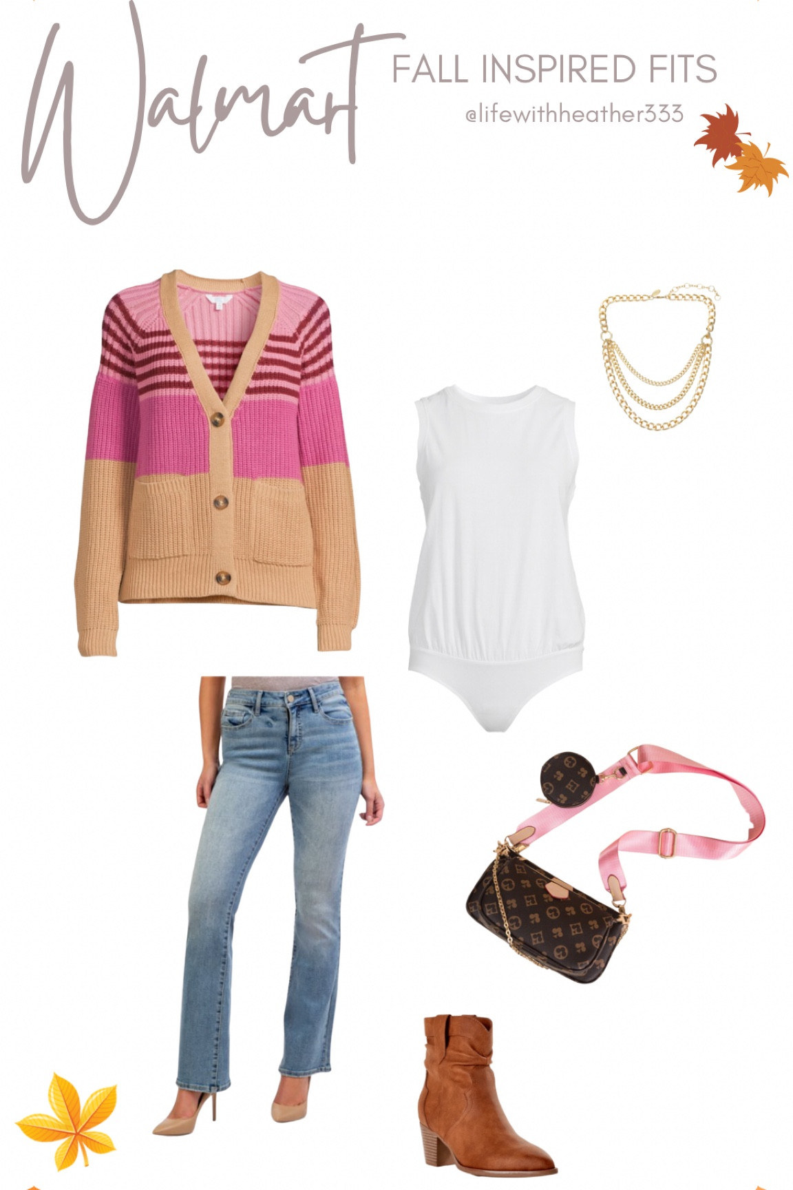 Walmart Fall Outfit Inspo

Time and Tru Women's
Boyfriend Cardigan - Mocha Splash Combo

Time and Tru Women's Muscle
Tank Bodysuit - White

Scoop Women's 14K Gold Flash-Plated Layered Chunky Chain Necklace

Jordache Women's High Rise
Flare Jean - Light Enzyme 

Sexy Dance Checkered Crossbody
Bags, Checkered Tote Shoulder Bag, PU Vegan Leather Shoulder Satchel Bag, Big Capacity Handbag With Coin Purse including 3 Size Bag

Time and Tru Women's Western
Slouch Boots - Cognac




#LTKcurves #LTKfit #LTKSeasonal