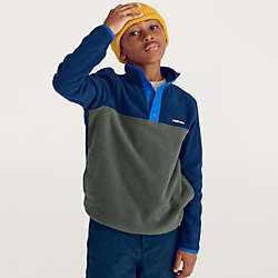 Kids Heritage Fleece Snap Neck Pullover Top | Lands' End (US)
