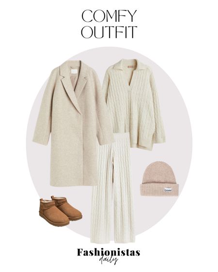 Comfy outfit 🧸

outfit inspiration, autumn outfit, cosy outfit, knitted cable sweater, beige outfit, cable knit pants, H&M, light beige coat, Ganni wool blend beanie, Mytheresa, & Other Stories, Ugg classic ultra mini boots, Nederland.

#LTKSeasonal #LTKstyletip #LTKeurope