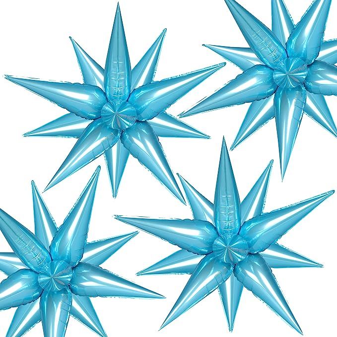 50pcs Blue Starburst Cone Mylar Balloons, Blue Explosion Star Foil Balloons, Blue Point Star Ball... | Amazon (US)