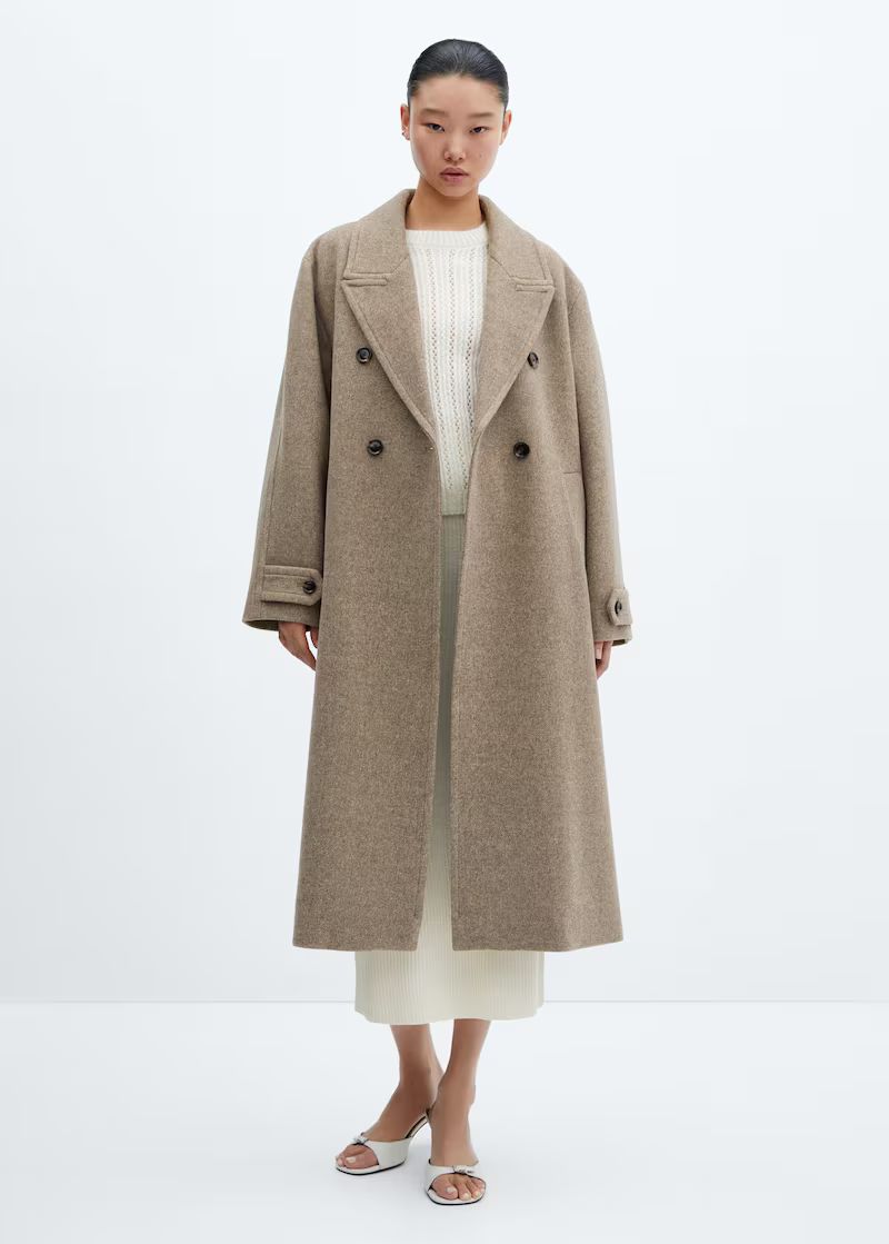 Handmade oversized wool coat -  Women | Mango USA | MANGO (US)