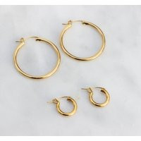 Gold Hoop Earrings | 18K Filled Thick Hoops Big Simple Lightweight Small Hypoallergenic | Etsy (US)