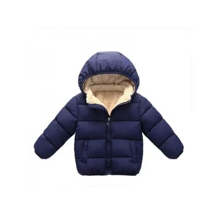 Kids Winter Warm Jacket Children Plus Velvet Cotton Hooded Puffer Coat for 2-7 Y | Walmart (US)
