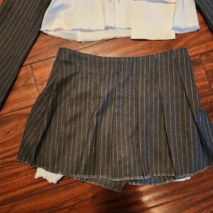 Maniere De Voir Charcoal Pinstripe Matching Set Skort And Top | Poshmark