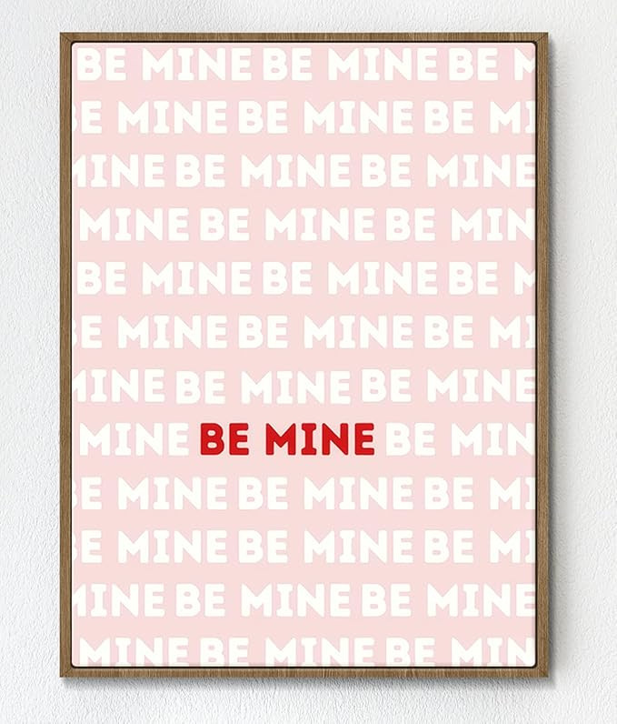 Valentine's Day Wall Art Prints,Retro Romantic BE MINE Lover BE MINE Baby Art Poster,Red Pink Wal... | Amazon (US)