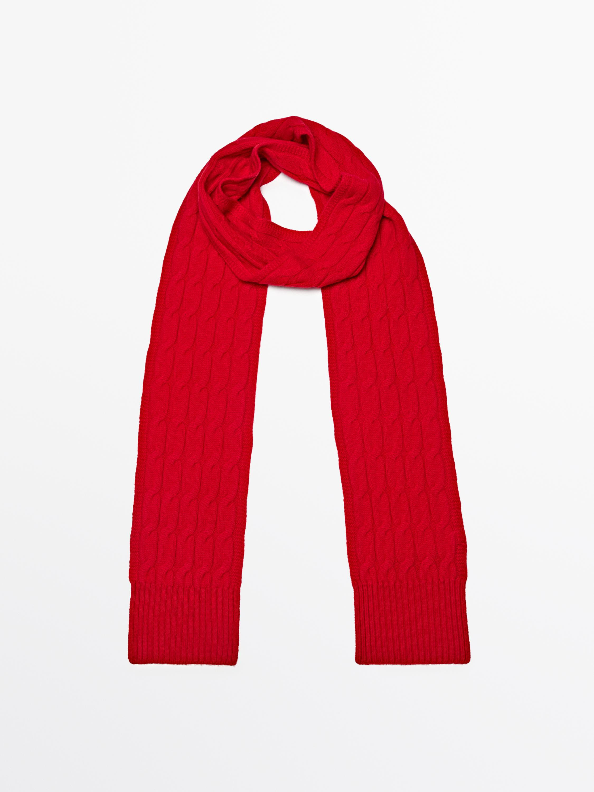 Braided wool blend scarf | Massimo Dutti UK
