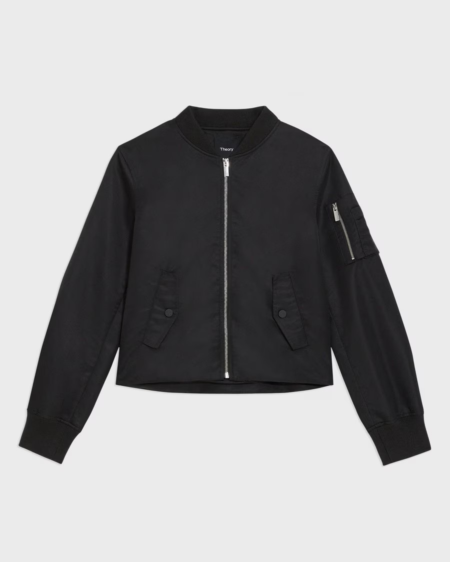 A-Line Flight Jacket in Recycled Nylon | Theory