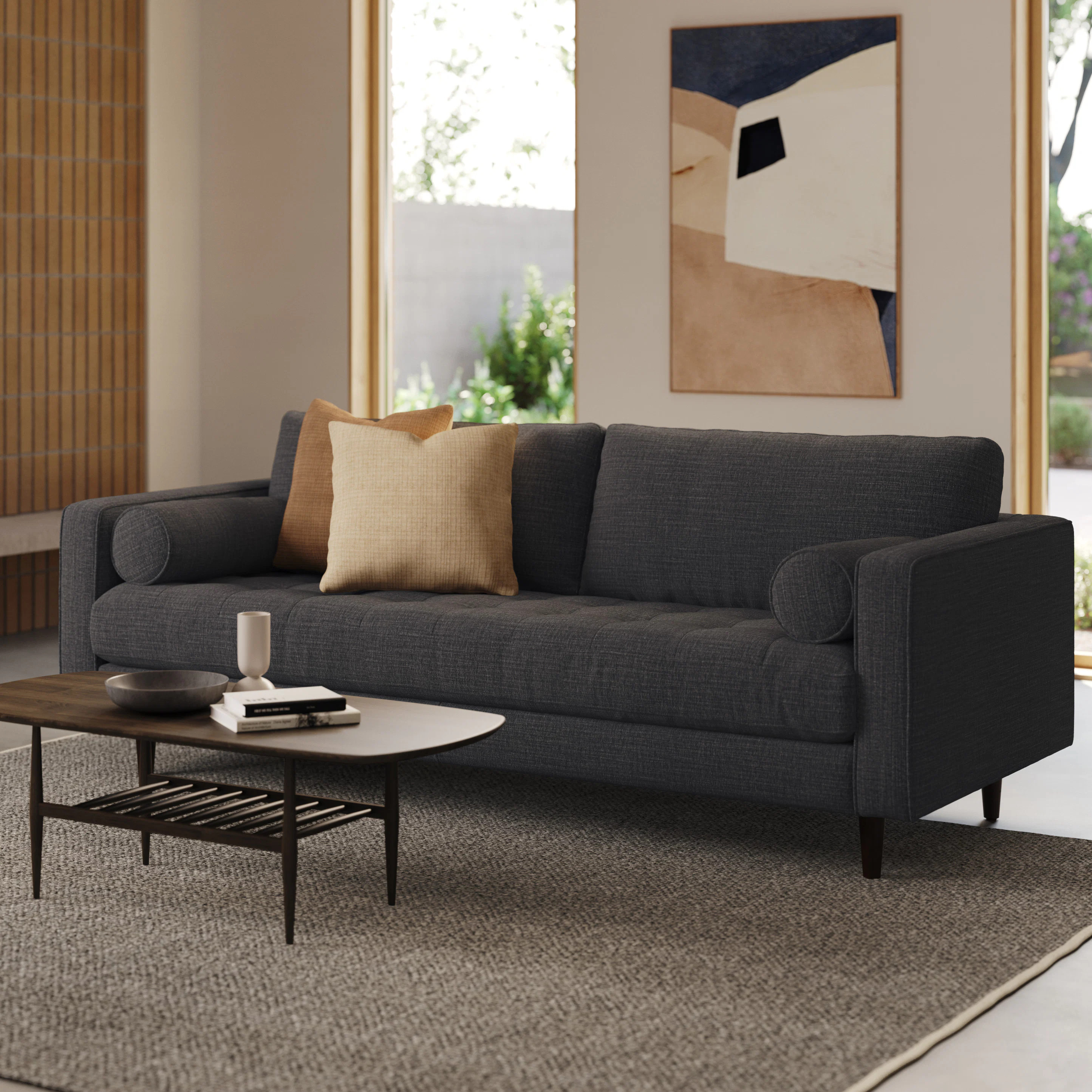 Sven 88" Tufted Sofa - Napa Charcoal | Article