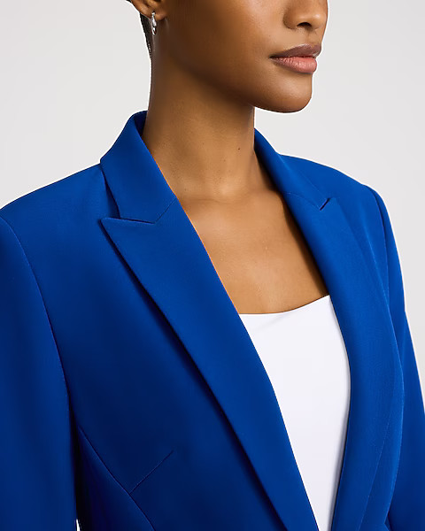 Editor Signature Stretch Fitted One Button Blazer | Express