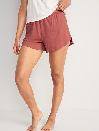 High-Waisted Sunday Sleep Dolphin-Hem Pajama Shorts for Women -- 3.5-inch inseam | Old Navy (US)