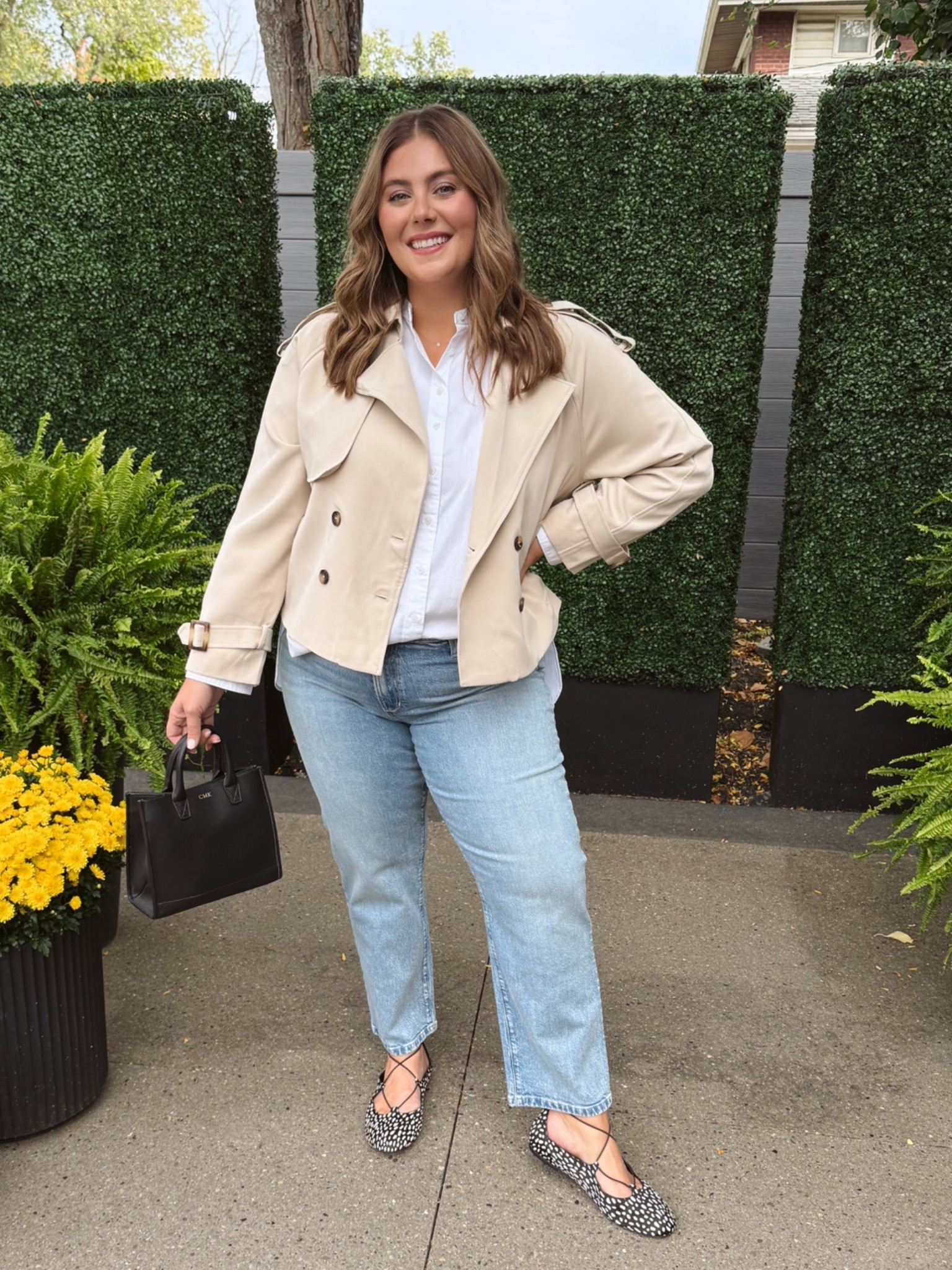 Wearing size XXL in cropped trench. Sharing similar button-downs and jeans. Use CARALYN15 on your first order at Spanx.

#LTKootd #LTKSeasonal #LTKPlusSize