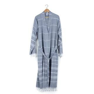 Peshtemal Navy Small 100% Organic Turkish Cotton Bath Robes | The Home Depot